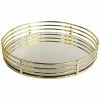 Jay Imports Jay Import 15in Circle Gold Mirror Tray Home