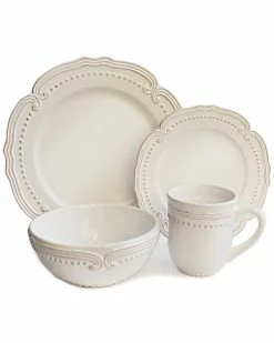 Jay Imports American Atelier Victoria White 16pc Dinnerware Set, Service For 4 Home
