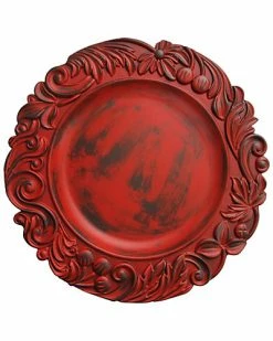 Jay Imports Aristocrat Red Charger Plate Home