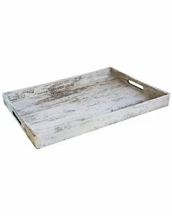 Jay Imports Birch Wood Finish Tray Home
