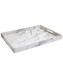 Jay Imports Marble-Look Tray Home