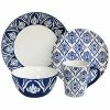 Jay Imports American Atelier Pirouette Blue/White 16pc Dinnerware Set Home