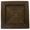 Jay Imports Set Of Four Square Brown Rattan Chargers Home