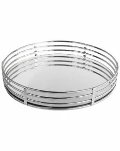 Jay Imports 15in Circle Silver Tray Home