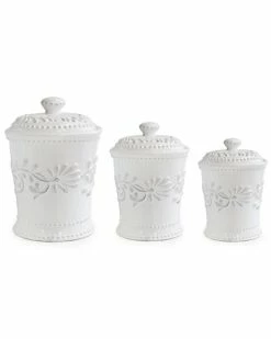 Jay Imports Jay Import Bianca Leaf Set Of 3 Canisters Home