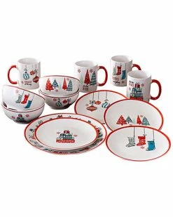 Jay Imports Holiday Gift 16pc Dinnerware Set Home