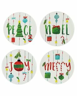 Jay Imports Set Of 4 Holiday Plates Home