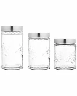 Jay Imports Jay Import Fleur De Round 3pc Canister Set Home