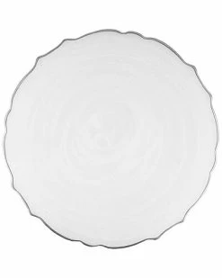 ChargeIt! By Jay Imports Alabaster Scallop White W/Silver Rim Home