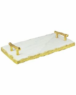 Jay Imports Jay Import Marble Gold Tray Home