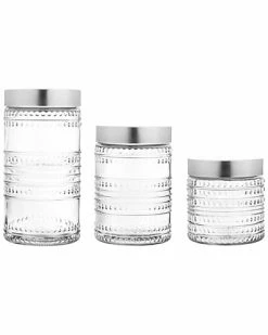 Jay Imports Jay Import Beaded Round 3pc Canister Set Home