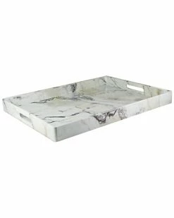 Jay Imports Marble Swirl Rectangular Tray Home