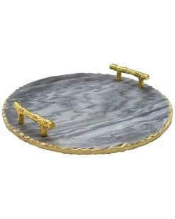 Jay Imports Marble Tray With Handles Home