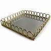 Jay Imports Looped Square Gold 15in Tray Home