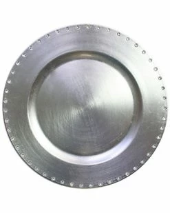 Jay Imports Silver Jewels Rim Charger Home