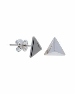 Nephora 14K White Gold Pyramid Studs Women