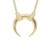 Nephora 14K 0.07 Ct. Tw. Diamond Double Horn Necklace Women