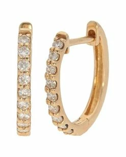 Nephora 14K Yellow Gold 0.18 Ct. Tw. Diamond Hoops Women